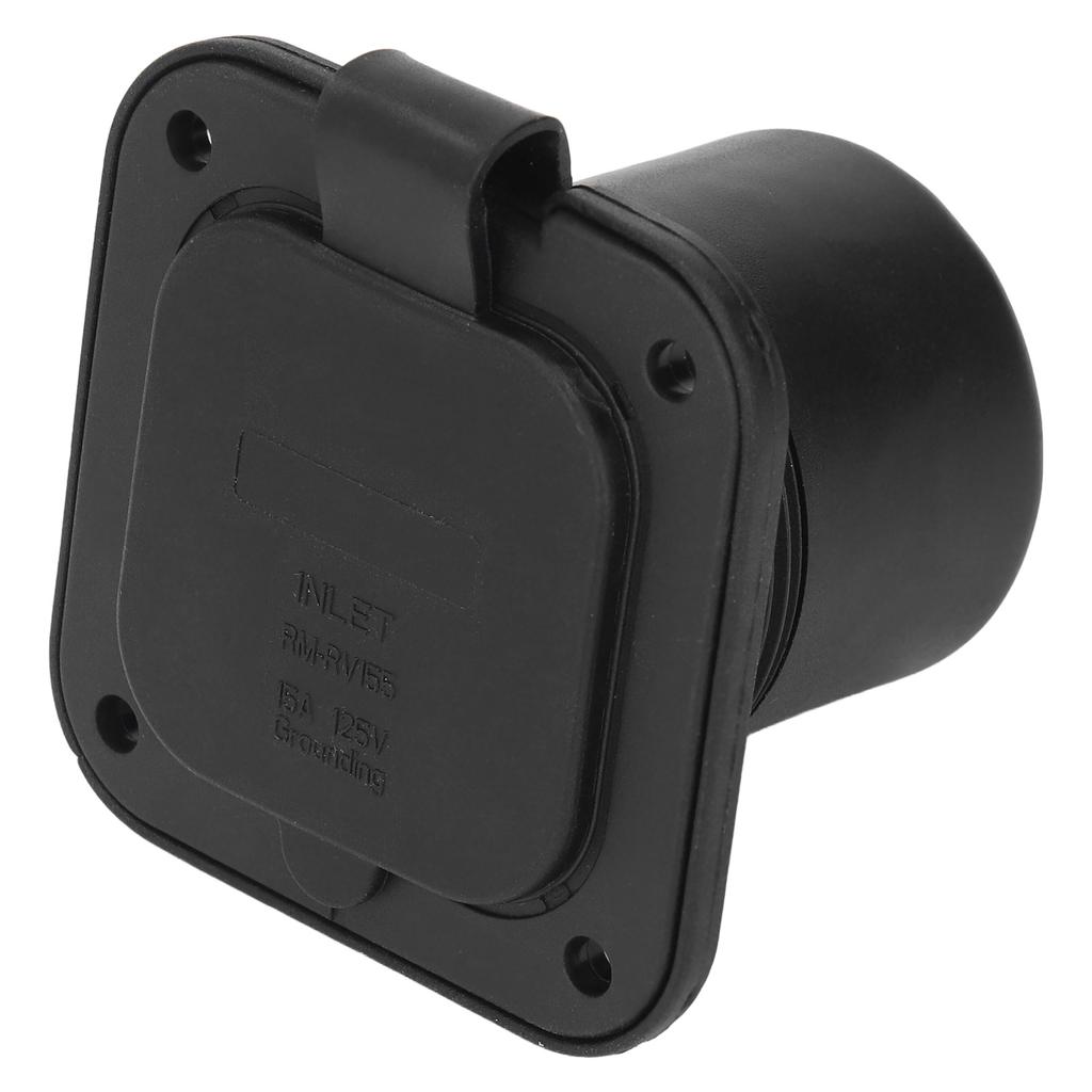 2-poliger 3-adriger Flansch-Stromeingang, gerade Flachsteckhülse mit wasserdichter Abdeckung, 15 A, 125 V