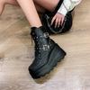 2024 Fashion Goth Platform Ankle Chelsea Boots Women Rock Emo Chunky Grunge Wedges Motorcyccle Shoes Big Sizes 43 Booty Woman