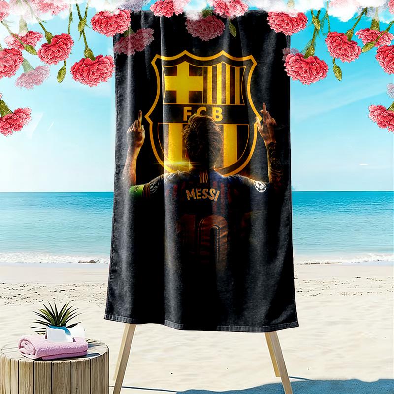 Asciugamano da Spiaggia con Stampa di Lionel Messi, Asciugamano Grande Morbido ad Asciugatura Rapida per Spiaggia Campeggio Nuoto