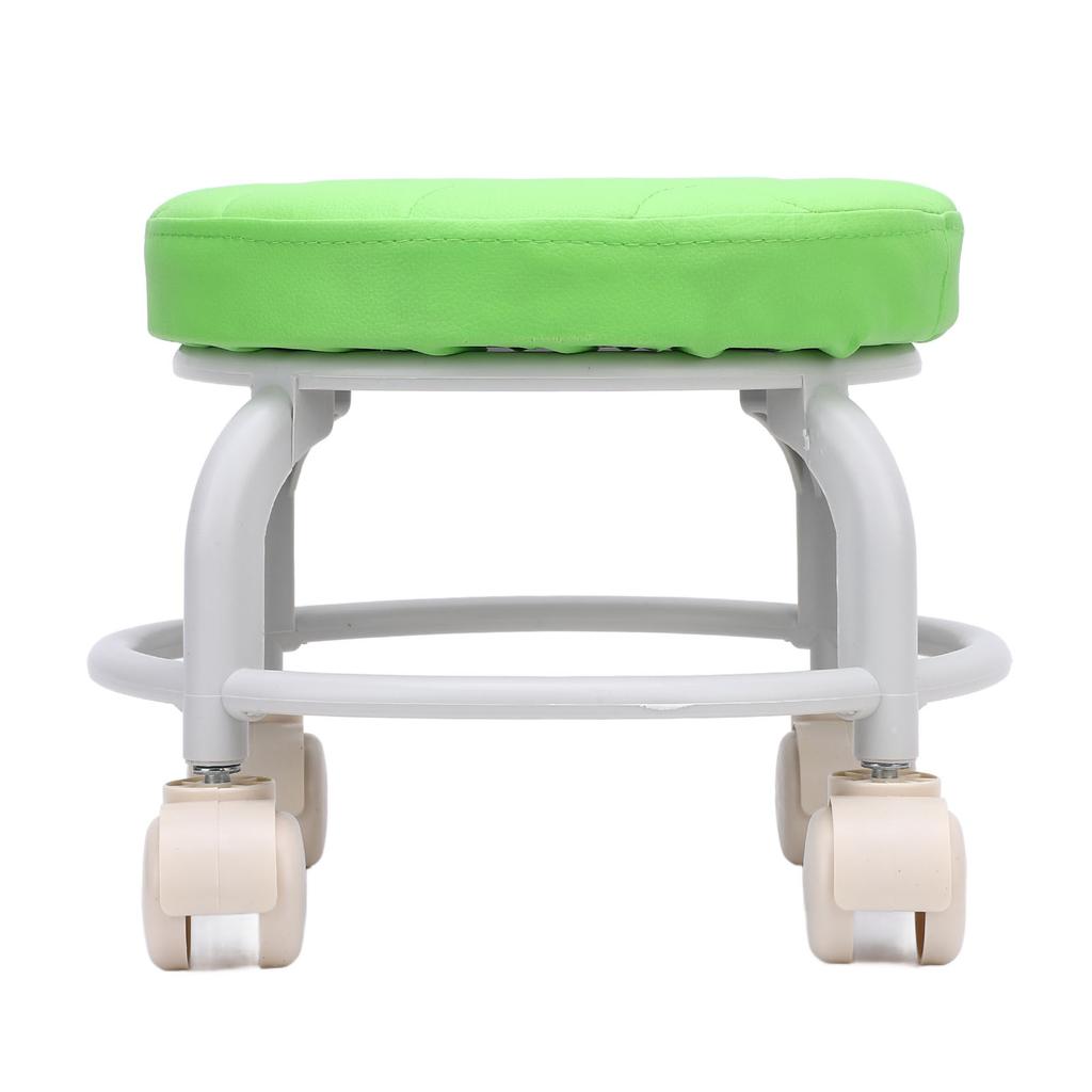 Green Rolling Stool Portable Miniature Shoe Stool Small Roller Stool for Home Office Fitness Center