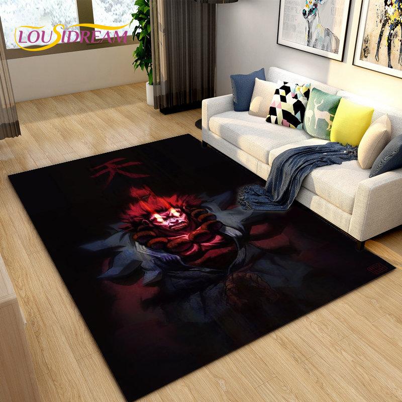 Street Fighter Retro Game Gamer Area Rug,Carpet Rug for Living Room Bedroom Sofa Doormat Decoration, Kid Play Non-slip Floor Mat
