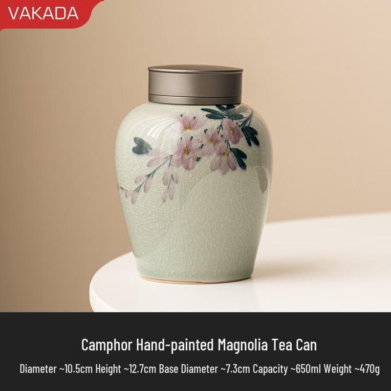 

VAKADA Portable Sealed Ceramic Tea Caddy