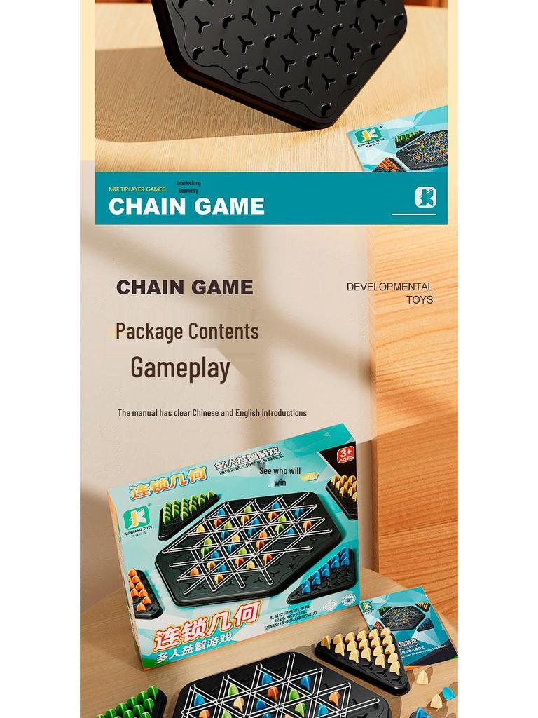 Trójkątne Szachy Gumka Recepturka Puzzle Zabawka dla Dzieci - Wielopoziomowa Gra Strategiczna