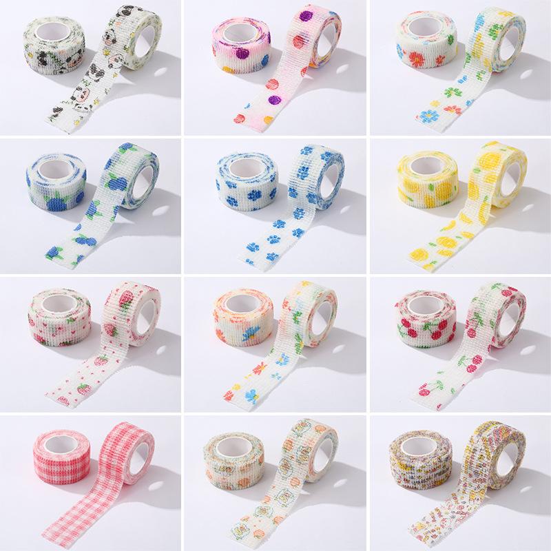 Cute Cartoon Elastic Finger Bandage - Non-woven, Self-adhesive, Durable Student Anti-Wear Wrap