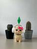 3D Printed Sim-S Cat Figurine With Headphones & Plumbob Decor-Cute Geometric Kitten Statue,Home Desk Decor,Kawaii Accents Gift
