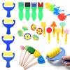 12/22/30/48PCS Sponge Painting Brush Set Creative Drawing Tool Handmade Brush Stick DIY Graffiti Gadget School Artclass Prop ZYF