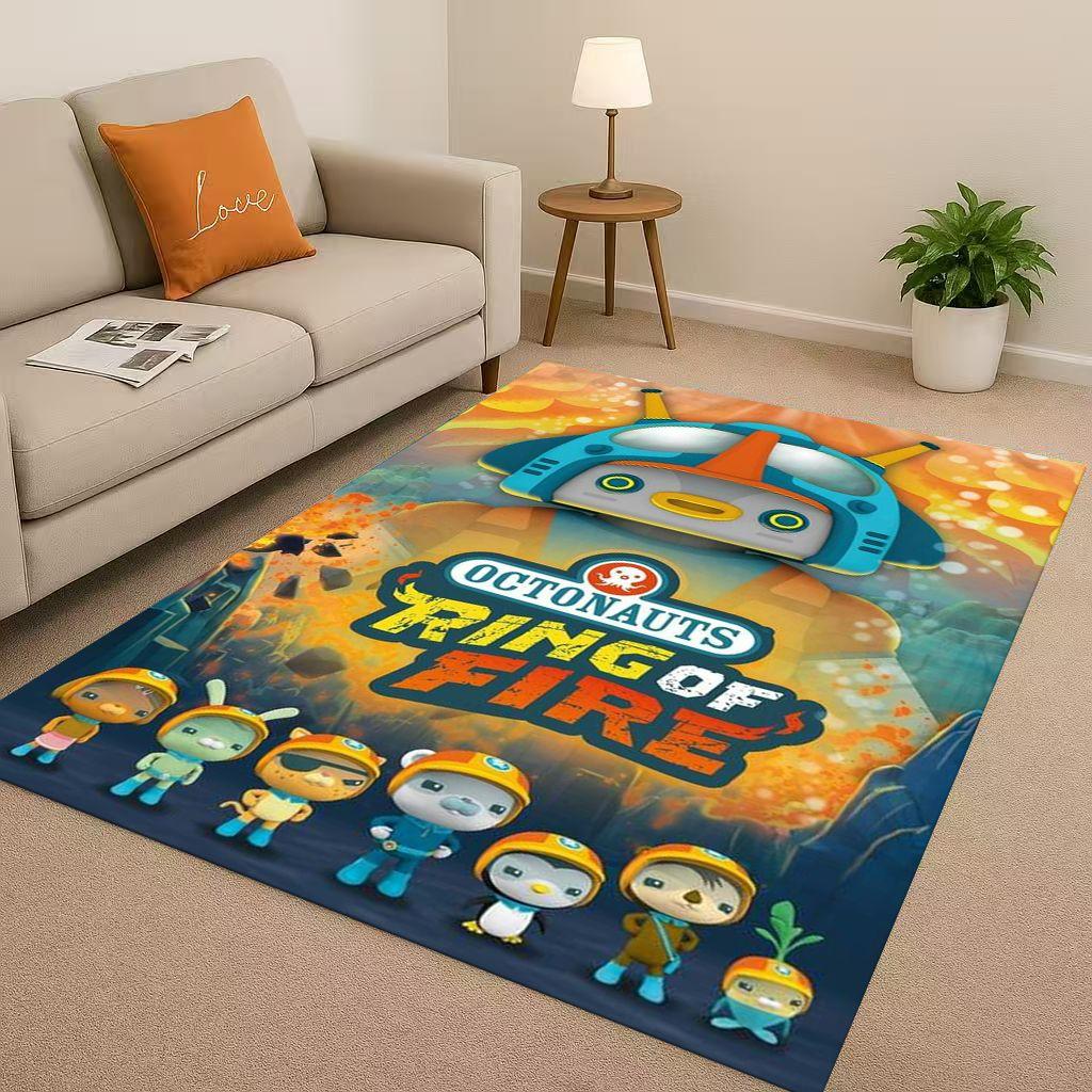 Cute Octonauts Barnacles Cartoon Living Room Non-Slip Area Rug Carpet for Bedroom Playroom Sofa,Easy Clean Home Decor Doormat