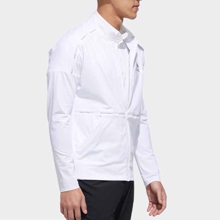 Adidas Comfortable Logo Stand Collar Long Sleeve Jacket Men Jacket White FJ3841