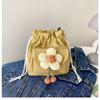 Cute Girl Crossbody Bag Casual Shoulder Bag Women Japanese Minimalist Drawstring Bucket Bag New Floral Design