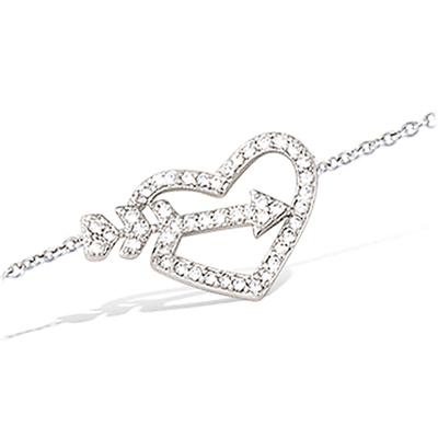 [M6193] - Armband Silber 'Love' weißsilber (rhodiniert) - 11x7 mm