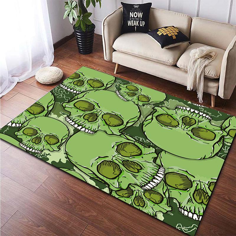 Skull Custom Fashion Carpet Doormat Rugs Living Room Area Rug Living Room Games Area Children's Crawling Mat Anime Rug Yoga Mat