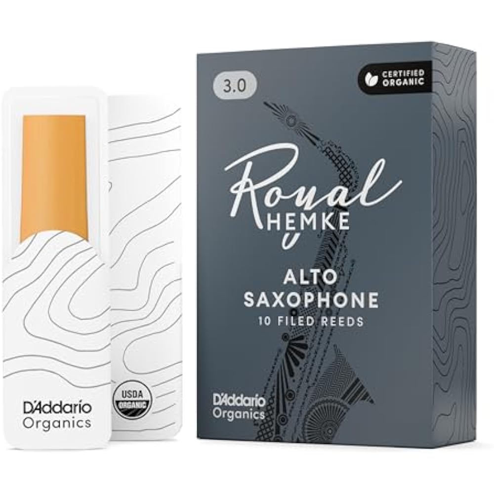 D'Addario WoodWinds Daddario Reed for Alto Saxophone Royal Hemke [Hardness: 3.0] Pack of 10 RHKP1...