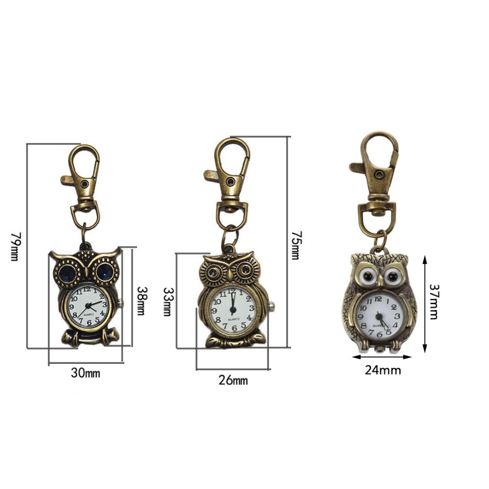 Alloy Clock Keychain Small Mini Hanging Watch Vintage Pocket Watch
