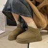 Short snow boots women's 2025 new winter velvet thickened Northeast large cotton shoes thick sole one pedal bread shoes