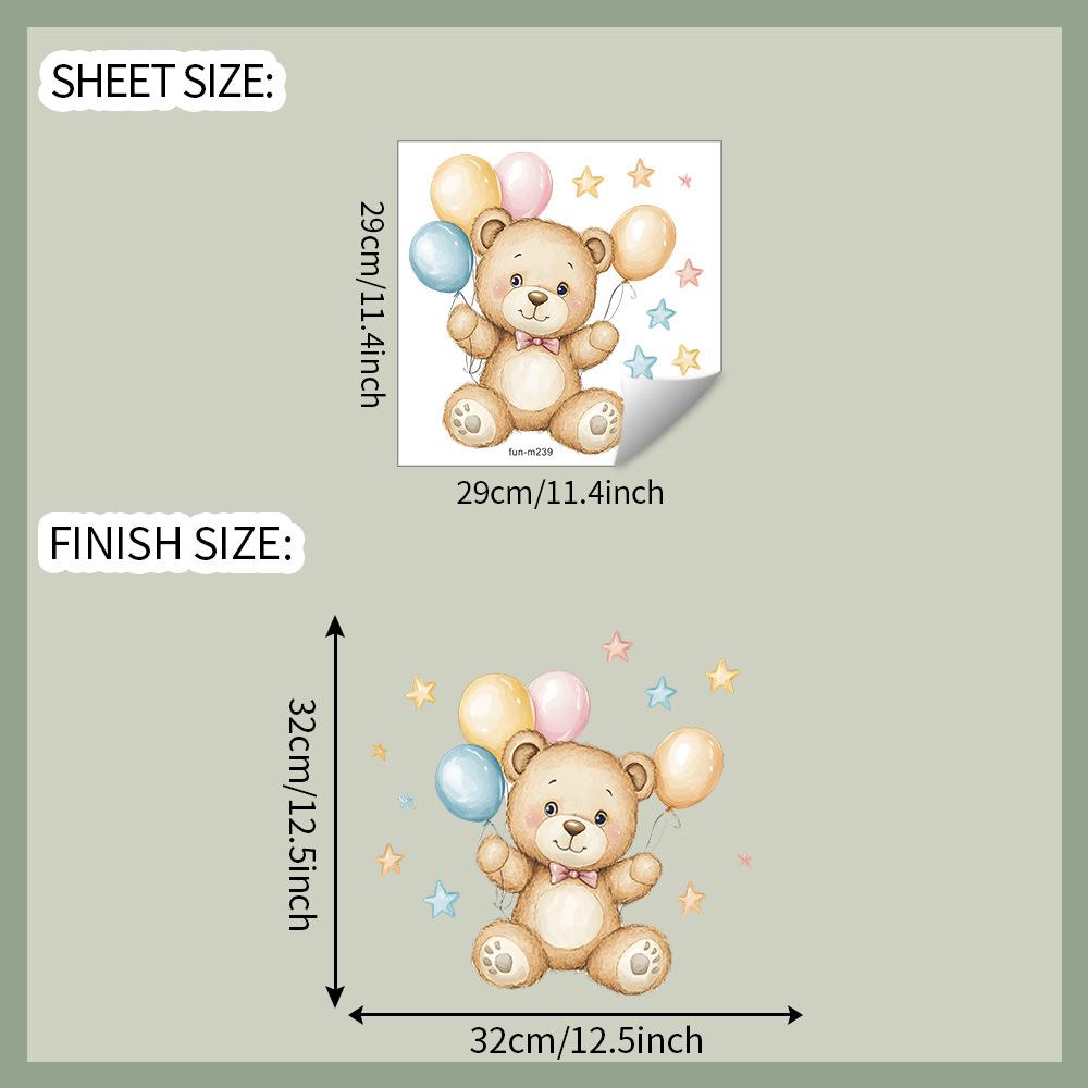 

Мультяшный Милый Медведь Воздушный Шар Наклейки для Ванной Туалета и Украшения Дома