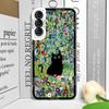 Retro Oil Painting Van-Gogh Flower Art Cat Phone Case for Samsung Galaxy S25 S24 S23 Ultra S22 Plus S21 FE 5G Clear Cover Fundas