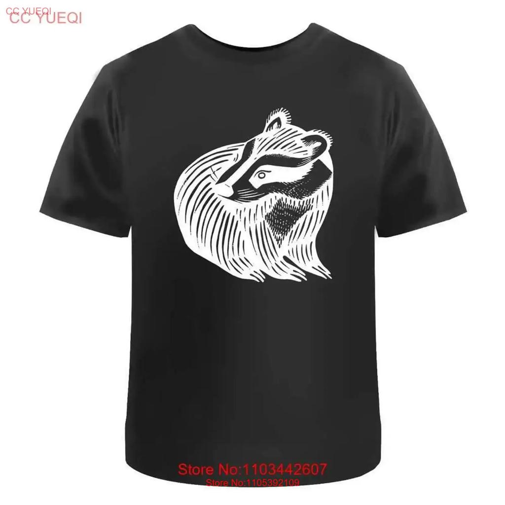Abstract Badger Cotton T Shirt Ta046294 Vintage Washed Versatile Breathable Top For Everyday Wear Streetwear