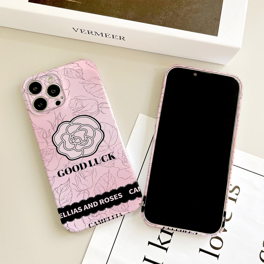 For iPhone 16 15 Samsung S23 S22 A13 A23 A52 A33 Huawei Honor Xiaomi Redmi OPPO Vivo Camellia Japonica Series Design Hard Full Camera Protection Case