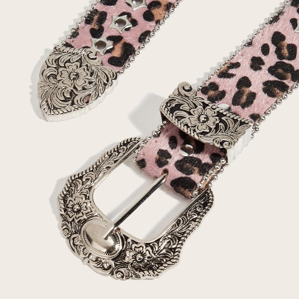 Pu Leather Wide Belt For Women With Vintage Star Pattern For Retro Fashion Styling