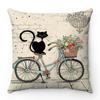 Soft Plush Cat Pillow Cover Cartoon Anime Design for Sofa and Living Room Decor