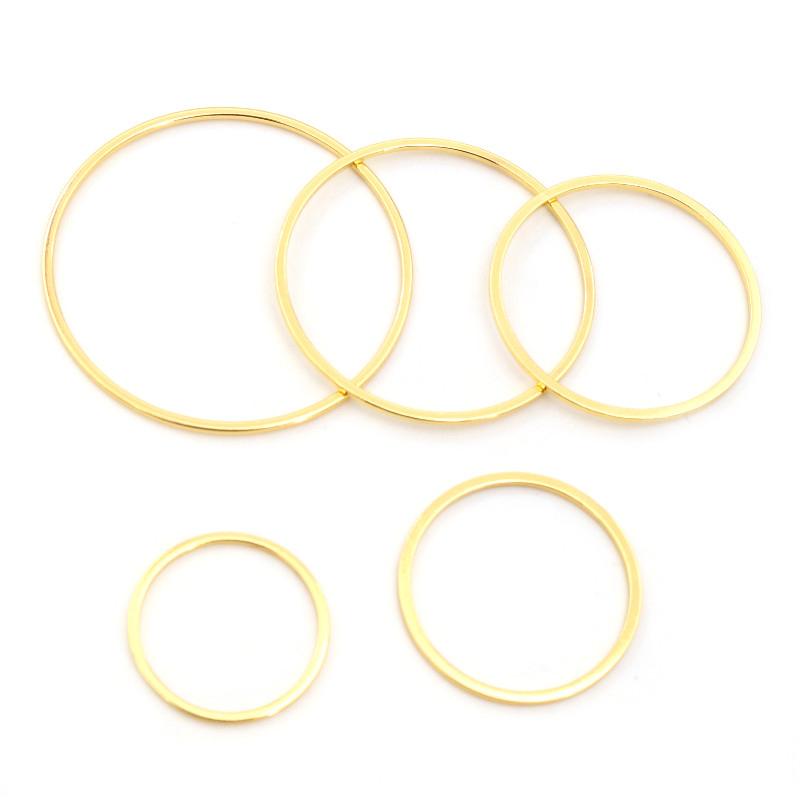 20pcs 15/20/25/30/35/40mm 316 Stainless Steel Gold Plated Earrings Rings Big Circle Ear Wire Hoops Pendant DIY Jewelry Findings