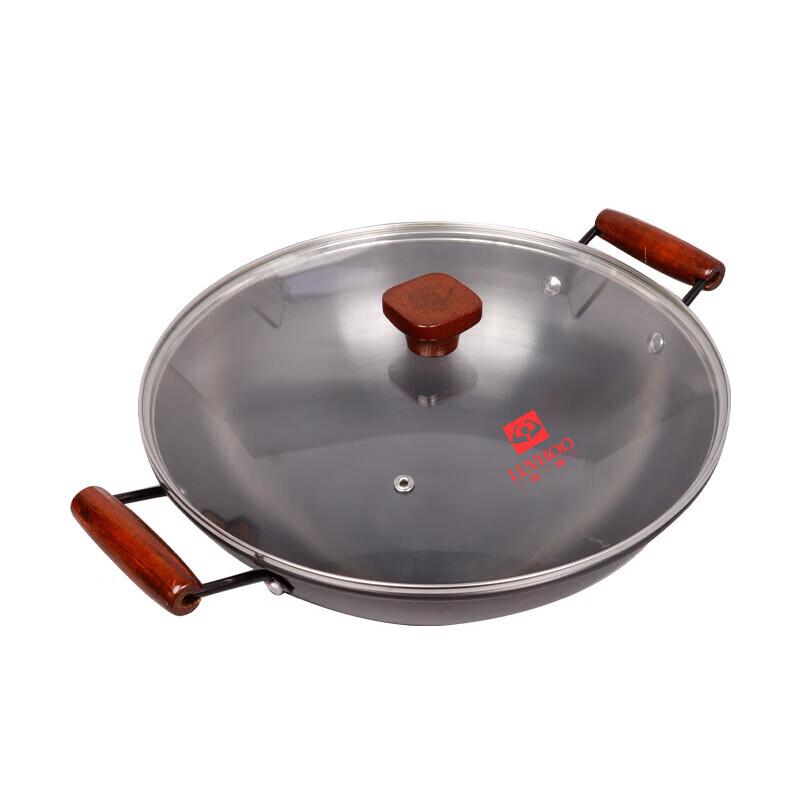 LUVHOO LH-FB46 Fine Iron Wok with Double Handles