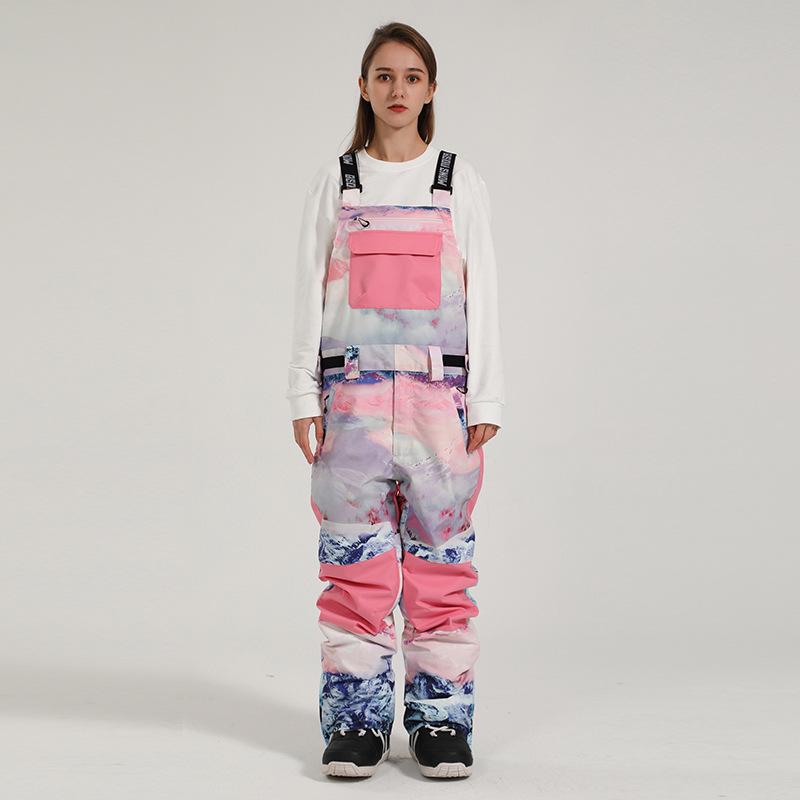 

Зимние женские водонепроницаемые дышащие лыжные штаны-комбинезон с цветными блоками - Унисекс комбинезон для сноуборда и лыж M