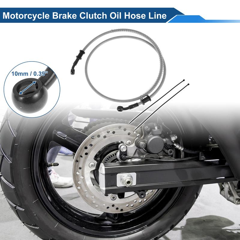 UXCELL 120cm Motorcycle Brake Clutch Oil Hose Line Silver Tone