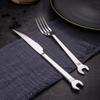 Coltello Forchetta e Cucchiaio in Acciaio Inossidabile 304 Manico a Chiave Inglese Creativo Posate Occidentali Coltello da Bistecca Set Forchetta e Cucchiaio Cucchiaino per Dessert e Torta Coltello Chiave Inglese