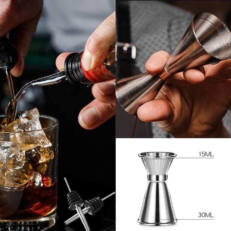 Professional Bar Tools,Stainless Steel Stir Bar Tool, Cocktail Stir Bar Mixing Spoon,  Cocktail Picks, Mojito Stir Bar Tool Kit