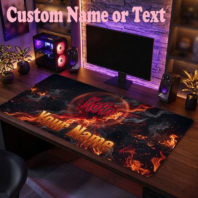 Korn Benutzerdefinierter Name Text Mauspade, Große Schreibtisch-Mausmatte Personalisiertes Home-Office Geschenk