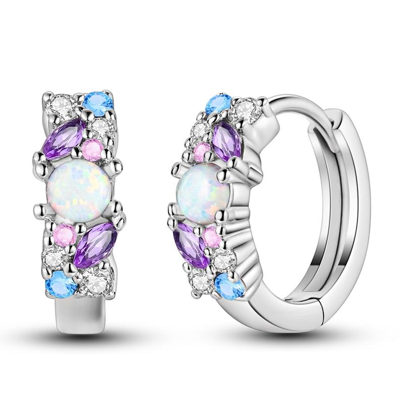 925 Silberfarbene Zirkonia-Stern-Creolen für Damen Schmuck Jubiläum Hochzeit Schmuckherstellung Geschenk