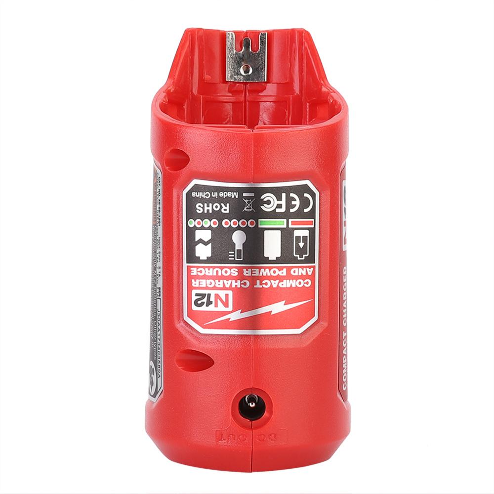 Charger Converter USB Power Charging Adapter for Milwaukee 48-59-1201 M12 Li-Ion Battery Adapter Mobile Phone Power Supply