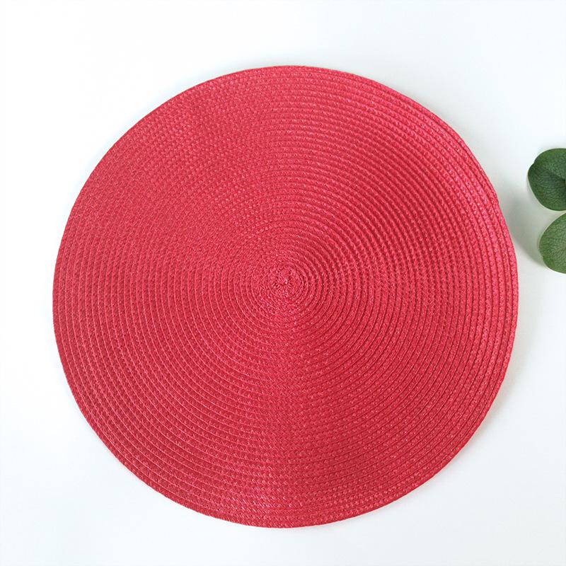 Round Placemats For Dining Table Coaster Heat-Resistant Placemats Stain Resistant Anti-Skid Washable Cotton Woven Tableware Mat