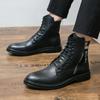 Korean Version of Fashionable Men Lace Up Formal Boots Luxury Brand Business Men Shoes High Top Men Boots Non-Slip Ankle Boots