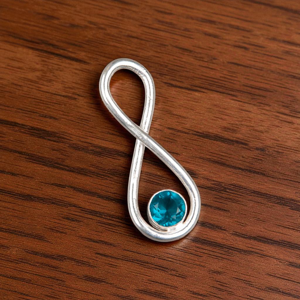 Apatite Gemstone 925 Sterling Silver Jewelry Handmade Pendant1.66" Gift For Wife PP-20-12