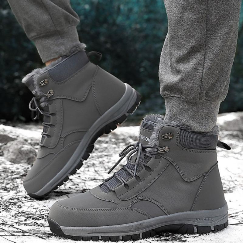 Couple Snow Boots 2025Winter New High Top Cotton Shoes Non-slip Platform Boot Super Warm Plush Couple Boots Outdoor Hiking Botas