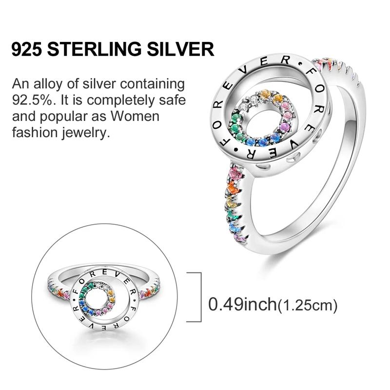Rings Original 925 Silver Rings Simple Zircon Heart Ring for Wedding Valentine's Day Women Ring Jewelry Gift