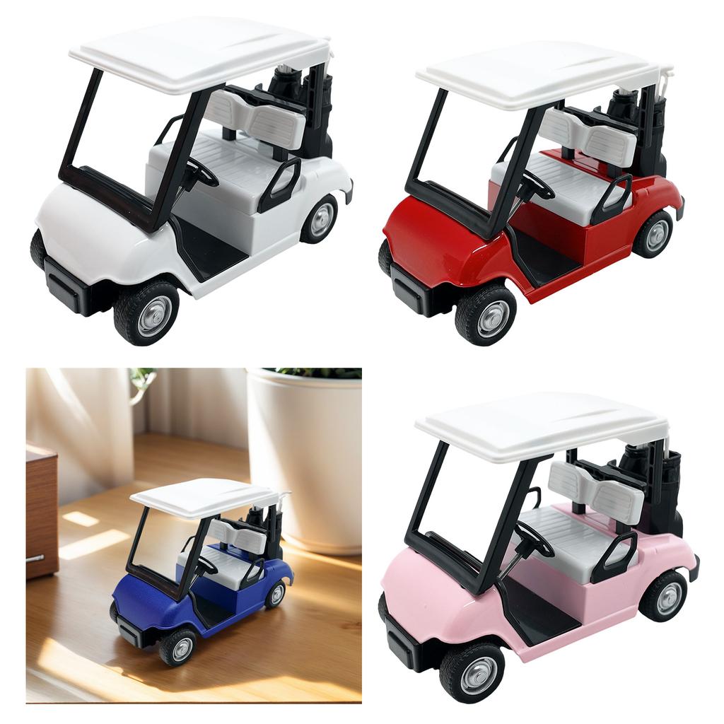 Realistic Alloy Golf Cart Model Miniature Pullback Vehicle Desktop Decoration Gift For Collectors And Golf Enthusiasts