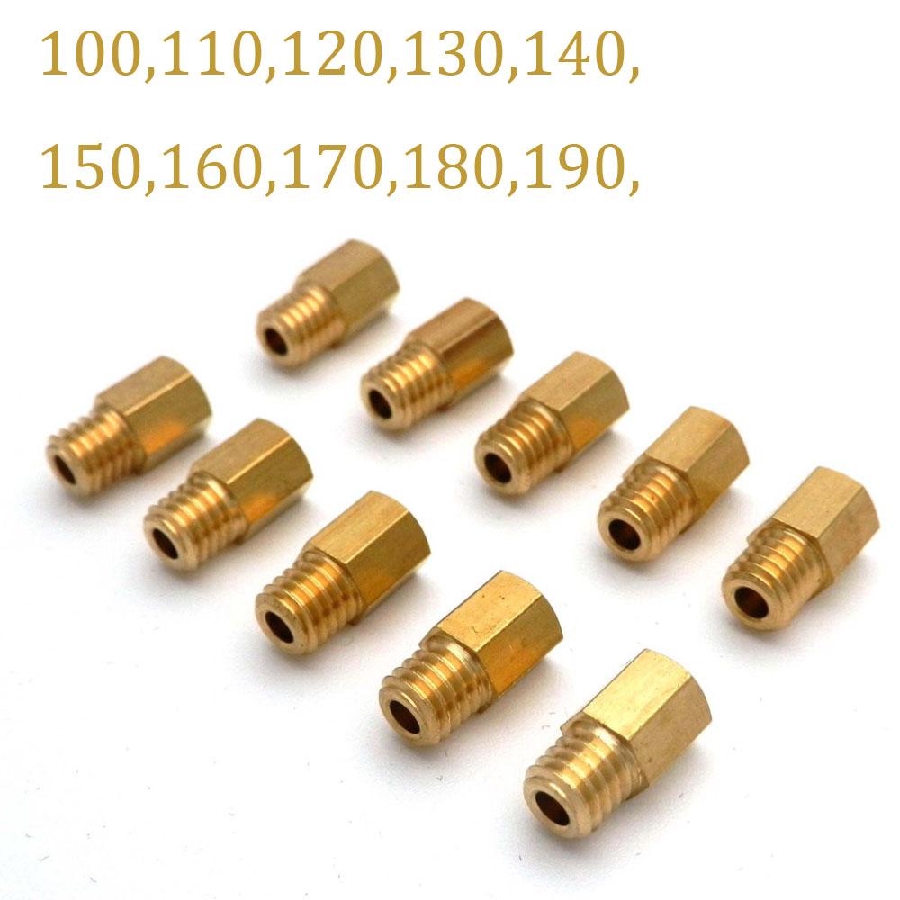 10pcs/lot Motorcycle Carburetor Hex Type Main Jets Idle Pilot Jet for MIKUNI VM/TM/TMX AX100 Carburetter 100-190