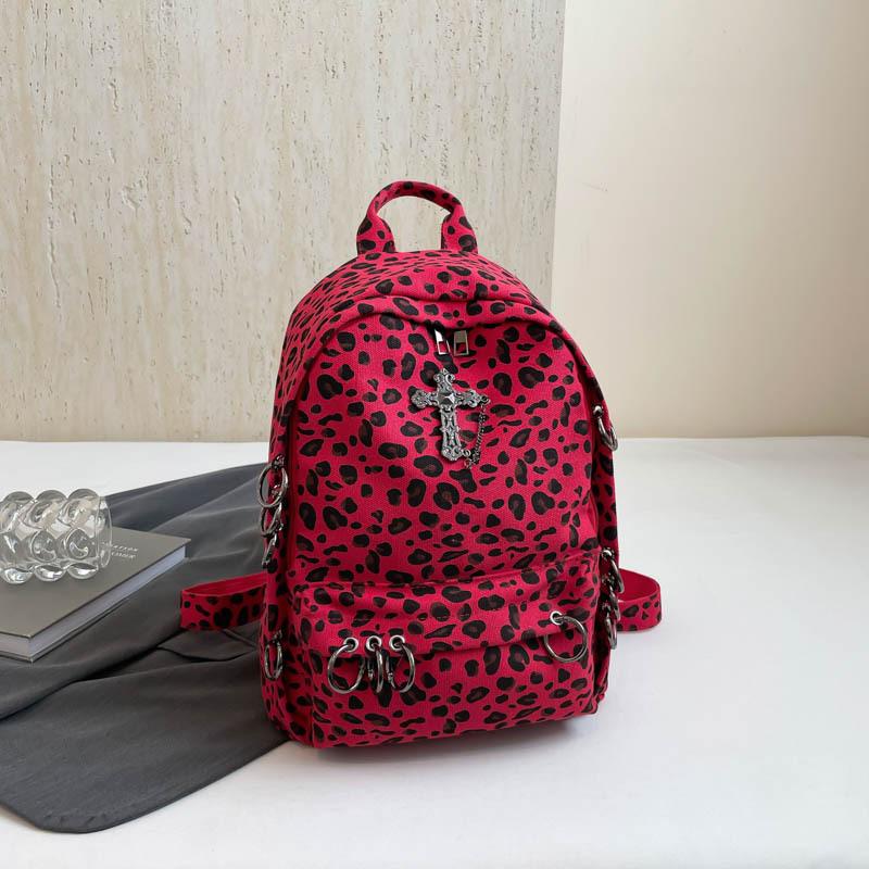 2025 New Backpack Female Punk Style Cross Female Backpack Large Capacity Women's Casual Bag Rivet Backpack Tide