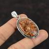 Pingente de pedra solar feito à mão, joias elegantes, pingente de prata esterlina 925, pingente de pedra preciosa de alta qualidade, lindo presente de joia de prata para mulheres