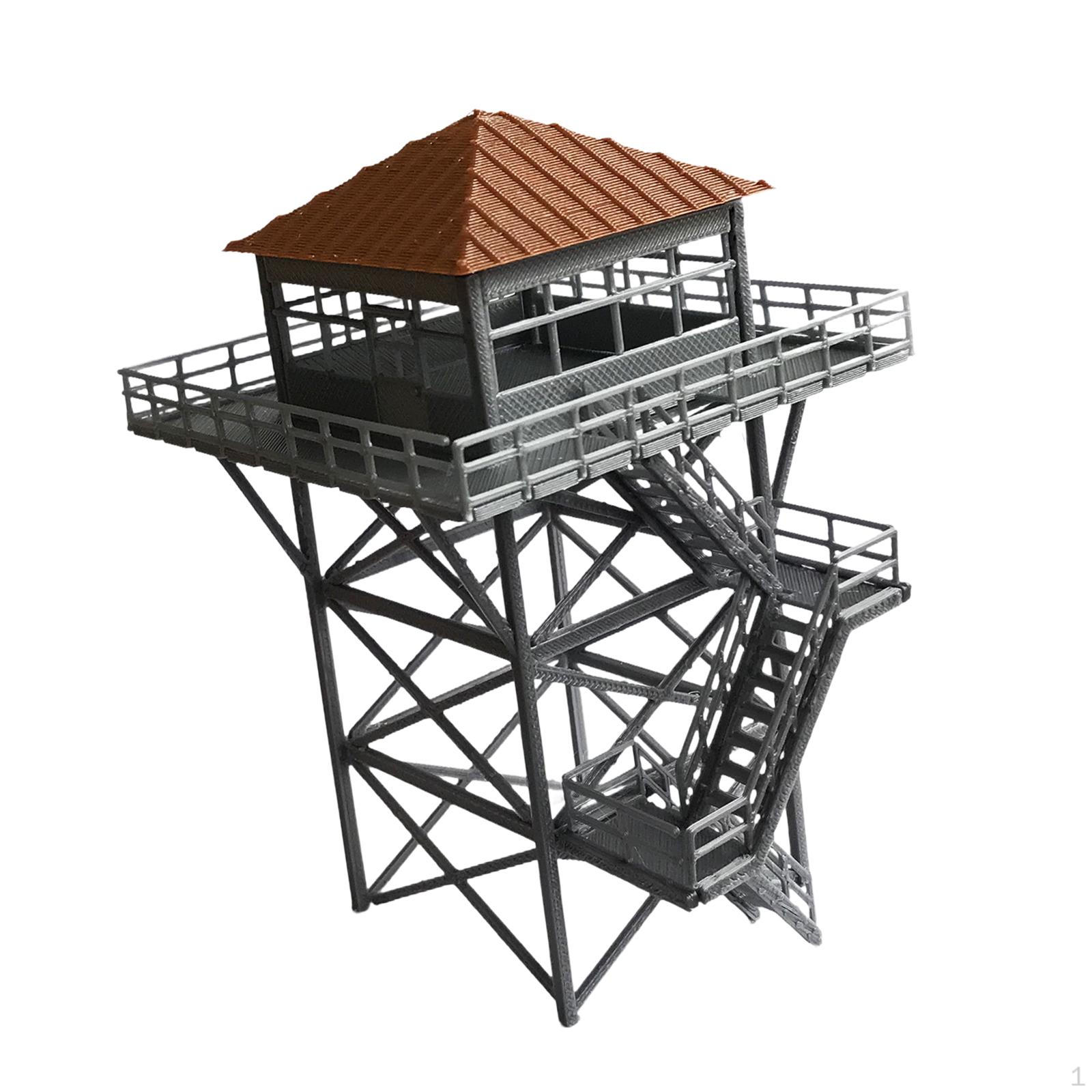 

1/64 Lookout Diorama Sand Table Layout Decoration Simulation Compact Railroad Railway Scenery Gray and Brown
