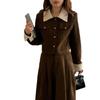 2023 Retro Hepburn Corduroy Contrast Lapel Jacket & High Waist Skirt Set