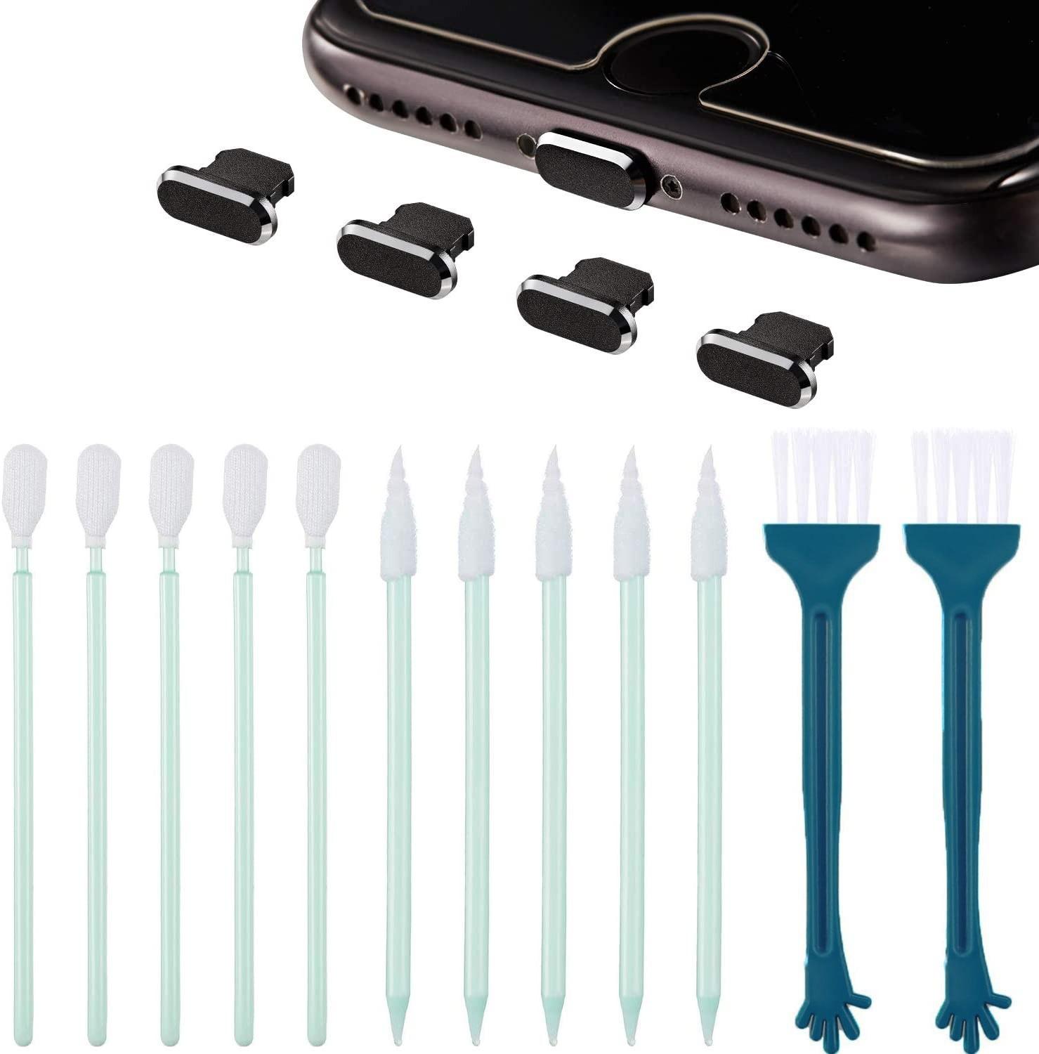 

Металлические противопылевые заглушки Sagit, совместимые с входящей в комплект щеткой для чистки порта телефона