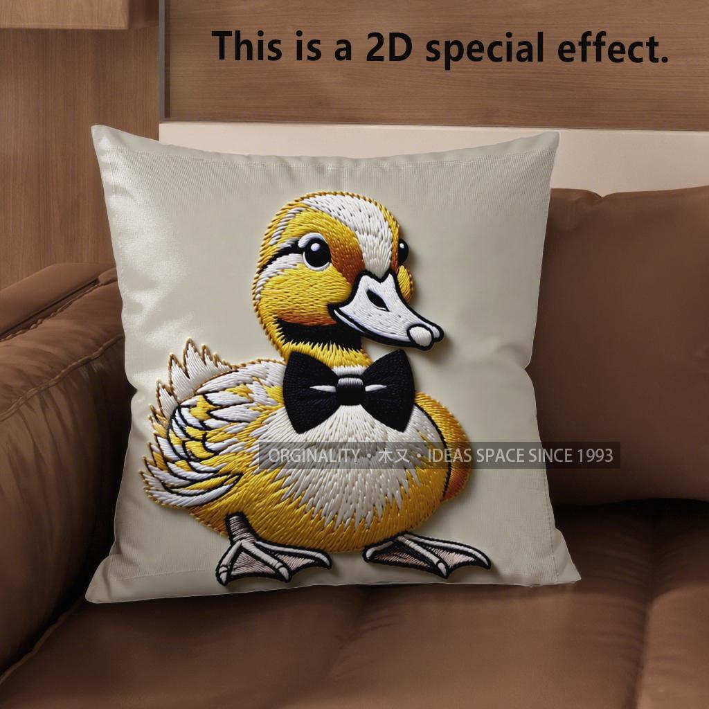 2D Süßes Enten Fliege Muster Kissenbezüge Muster Kissenbezug Geeignet für Sofa Schlafzimmer Auto Kissenbezug