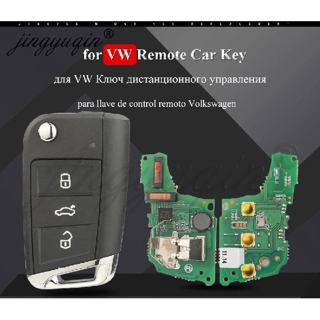 Jingyuqin 433MHz 5C/MQB49 Remote Car Key for VW T-Cross POLO 2019+ SKODA GOLF SEAT 2G6959752 /2G6959752D Keyless Fob Aftermarket