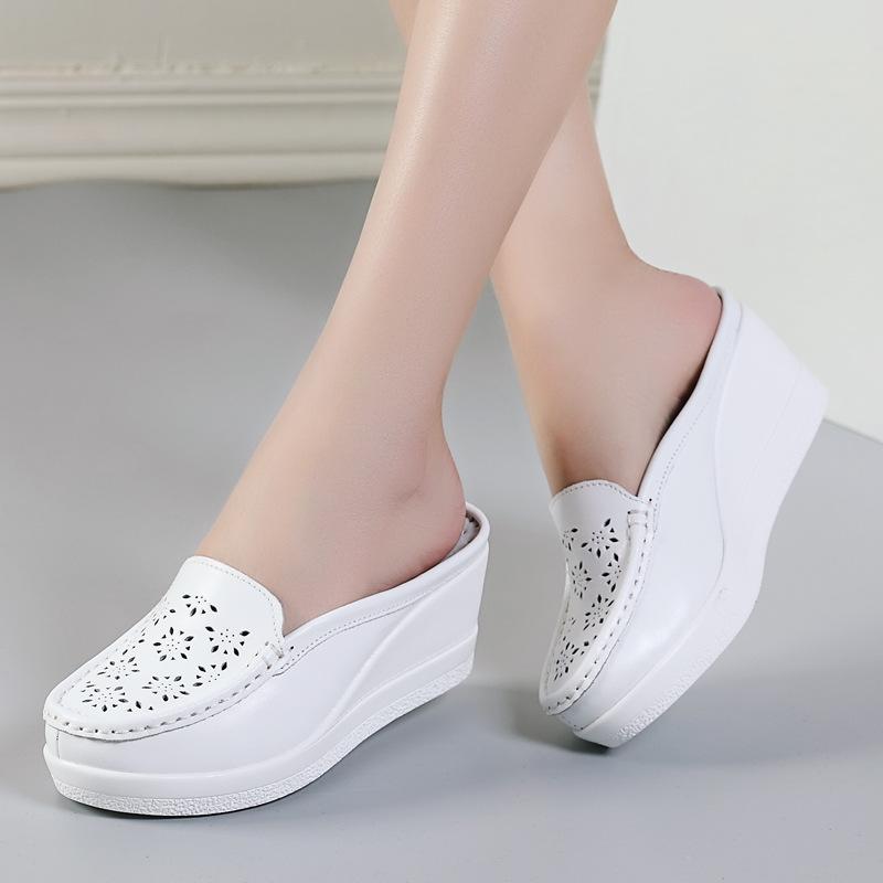 Chaussures d'été pour femme Sandales à plateforme Compensées Tongs Pantoufles pour femme Chaussures décontractées à enfiler Sandales compensées confortables pour femme