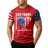 Men's Loose Fit Short Sleeve T Shirt Independence Day Flag Print Casual Summer Daily Wear Crew Neck Top