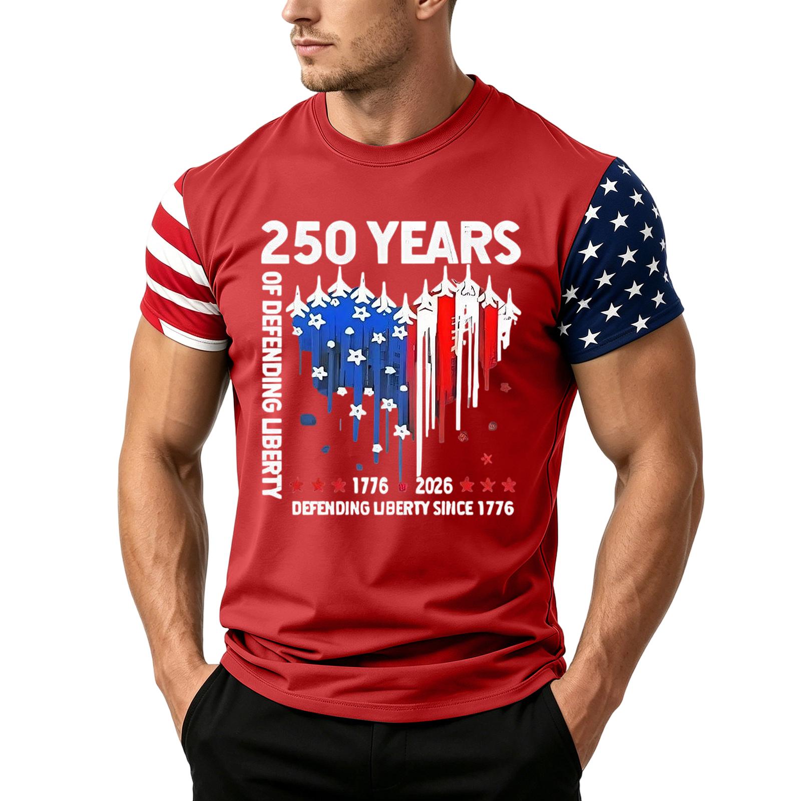

Men s Independence Day Flag Print Short Sleeve T-Shirt, Loose Casual Daily Summer Tops XXXXL червоний